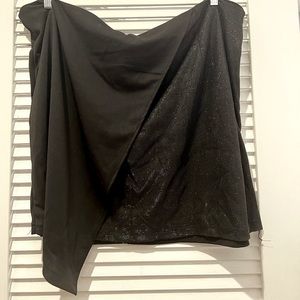 SHEIN Black Asymmetrical Sparkle Skirt 4X